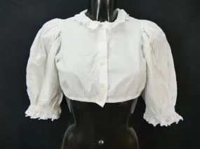 Gr.40 Dirndlbluse süße Bluse für Dirndl Baumwolle mit Spitze B9413