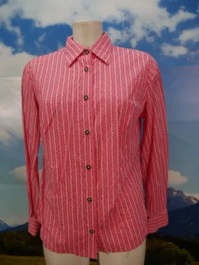Gr.40 Trachtenbluse Bluse rot Baumwolle schlicht einfach TB5137